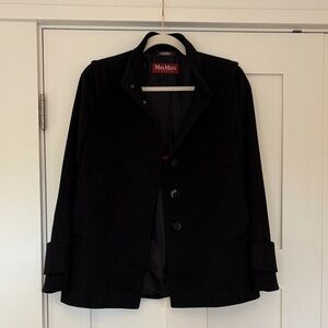 MaxMara Women's Black Pea Coat